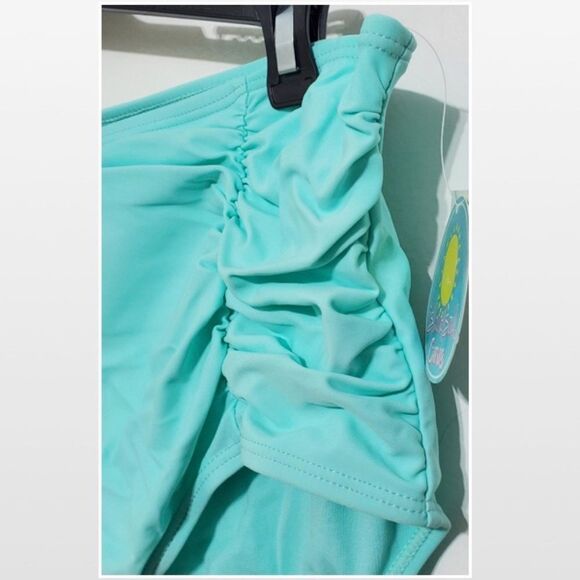 New Triangle Swimwear Bikinis Bottoms Hi Waisted Aqua Blue Plus 3X - Picture 5 of 16
